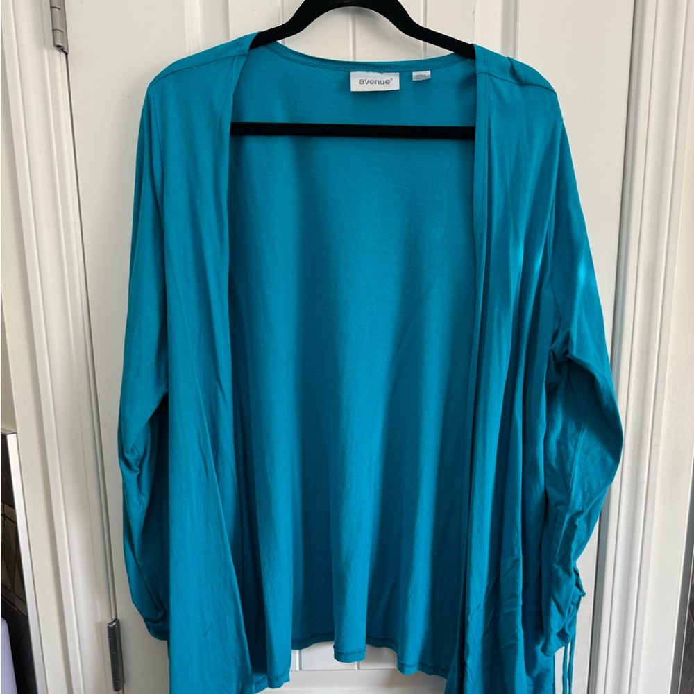 Avenue Teal Open-Front jacket